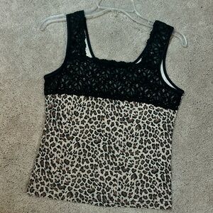 Leopard Print Lace Top